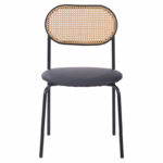 James stackable chair pe rattan beige-pu black-metal natural - Слика 4