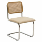 Chair Lusy pe fabric beige-chrome base