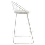 Seth bar stool white metal wire with white pvc cushion - Слика 3