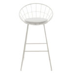 Seth bar stool white metal wire with white pvc cushion - Слика 4