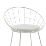 Seth bar stool white metal wire with white pvc cushion - Слика 5