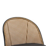 Bar stool Kace pe rattan natural-pu dark grey-metal black 43x55x102cm - Слика 6