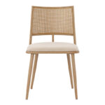 Giulia chair pe rattan fabric beige-metal natural 49x52x80cm - Image 4