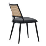 Giulia chair pe rattan beige-pu black grey-metal black 49x52x80cm - Слика 2