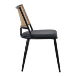 Giulia chair pe rattan beige-pu black grey-metal black 49x52x80cm - Слика 3