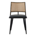Giulia chair pe rattan beige-pu black grey-metal black 49x52x80cm - Слика 4