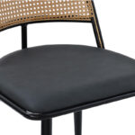 Giulia chair pe rattan beige-pu black grey-metal black 49x52x80cm - Слика 6