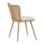 Daniele chair pe rattan beige-fabric beige-metal natural 46.5x57.5x77.5cm - Слика 2
