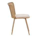 Daniele chair pe rattan beige-fabric beige-metal natural 46.5x57.5x77.5cm - Слика 3