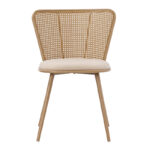 Daniele chair pe rattan beige-fabric beige-metal natural 46.5x57.5x77.5cm - Слика 4