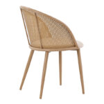 Riccardo chair pe rattan beige-fabric beige-metal natural 56x52x82cm - Слика 2