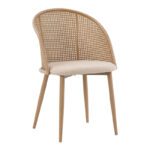 Стол Рикардо од ратан, беж-материјал, беж-метал природна 56x52x82 см