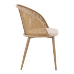 Riccardo chair pe rattan beige-fabric beige-metal natural 56x52x82cm - Слика 3