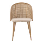Riccardo chair pe rattan beige-fabric beige-metal natural 56x52x82cm - Слика 4