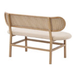 2 seater sofa Enrico chair pe rattan beige-fabric beige-metal natural 121x51.5x75cm - Слика 2