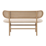 2 seater sofa Enrico chair pe rattan beige-fabric beige-metal natural 121x51.5x75cm - Слика 5