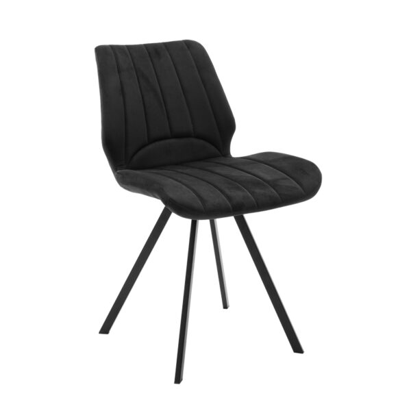 Chair Sabia velvet black-black metal leg 46x55x80cm