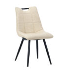Chair Nely pu light beige-black metal leg 45x61x85cm