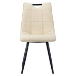Chair Nely pu light beige-black metal leg 45x61x85cm - Image 3