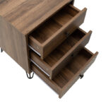 Nightstand Boho  with 3 drawers in walnut color 40x40x59cm - Image 5