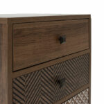 Nightstand Boho  with 3 drawers in walnut color 40x40x59cm - Image 6
