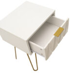 Nightstand Isla in white painting-golden color 42x35x55cm - Слика 4