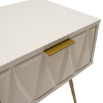 Nightstand Isla in white painting-golden color 42x35x55cm - Слика 5