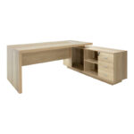 Reversible professional Amazon work desk by Pakoworld in natural shade, 200x170x75 cm. - Image 2