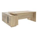 Reversible professional Amazon work desk by Pakoworld in natural shade, 200x170x75 cm.