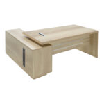 Reversible professional Amazon work desk by Pakoworld in natural shade, 200x170x75 cm. - Image 4