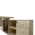 Reversible professional Amazon work desk by Pakoworld in natural shade, 200x170x75 cm. - Image 5
