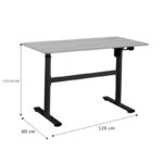 Height adjustable work desk with Karla sonoma-black 120x60x72/115cm - Слика 6