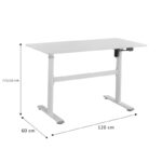 Height adjustable work desk Karla white 120x60x72/115cm - Слика 5
