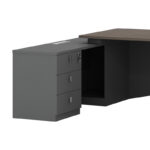 Work desk professional left corner Denith charcoal-walnut 220x180x75cm - Слика 3