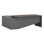 Work desk professional right corner Denith charcoal-walnut 220x180x75cm - Слика 2