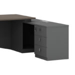 Work desk professional right corner Denith charcoal-walnut 220x180x75cm - Слика 3