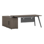 Work reversible desk professional Denith charcoal-walnut 200x160x75cm - Слика 3