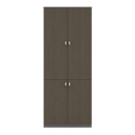 Office bookcase professional Denith dark grey-walnut 80x40x200cm