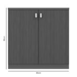 Low cabinet  professional Denith dark grey-walnut 80x40x80cm - Слика 5