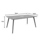 Meeting table professional Denith dark grey-walnut 180x100x75cm - Слика 4