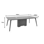 Meeting table professional Denith dark grey-walnut 240x120x75cm - Слика 4