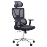 Office manager chair Aish fabric mesh black 64x66x130cm