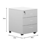 Mobile drawer Amazon white melamine 39x47x52.5cm - Image 5