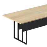 Conference table Lotus metal-wood in oak-dark grey color 200x100x75cm - Image 2