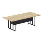 Conference table Lotus metal-wood in oak-dark grey color 240x120x75cm