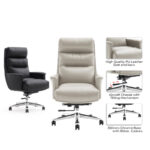 Manager's office chair Nagal PU in beige color 71x73x117-123cm - Image 2