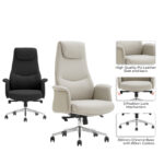 Manager's office chair Rekter PU in black color 77x65x119-127cm - Слика 2