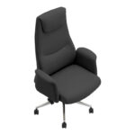 Manager's office chair Rekter PU in black color 77x65x119-127cm - Слика 6