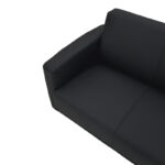 Two seater sofa Sidica I PU in black color 135x78x83cm - Слика 5