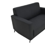 Two seater sofa Sidica I PU in black color 135x78x83cm - Слика 6